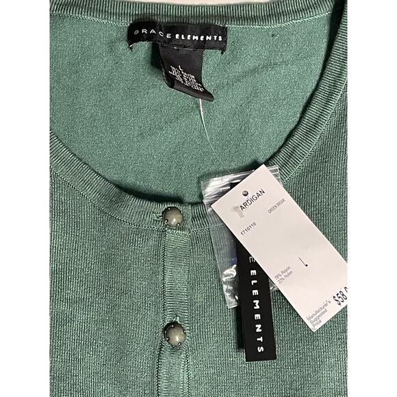 Grace Elements Sage Green Cardigan Sweater size Large - Picture 3 of 5